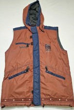 Reusch Med Org/Brown Sleeveless Jacket Pockets Backpack Snowboard Hiking Camp
