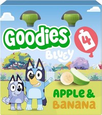 Goodies Bluey Kids Apple Banana Fruit Pouches - 4x100g each