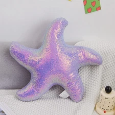 Starfish Sequin Pillow Beach Themed Decorative Throw Pillows Sparkling Pillow...