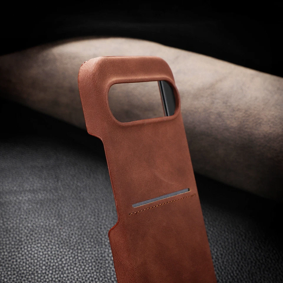 For Google Pixel 9 Pro XL Matte PU Leather Back Hard PC Case with Card Holder - Image 2 of 4