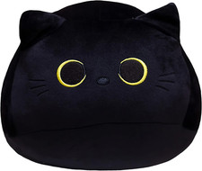10'' Cute Black Cat Plush Toys, Soft Pillow Squishy Plushies, Kawaii Cat Stuffed