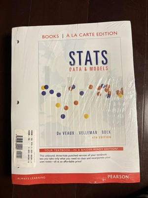 New Sealed, Stats: Data and Models 4th Ed Books à la Carte + Student Access Card