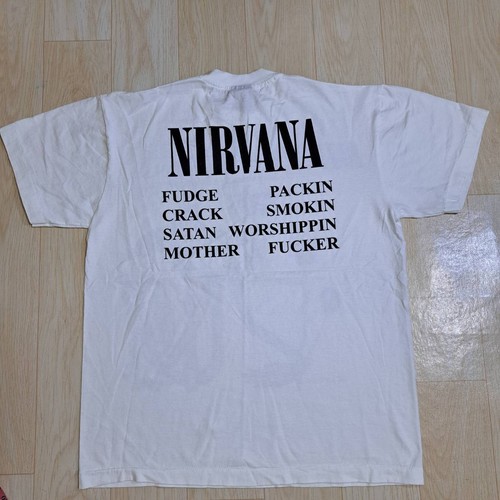 Nirvana t shirt vintage style INCESTICIDE band tour White size L Reprint 077, Size L, $50 - Photo 2