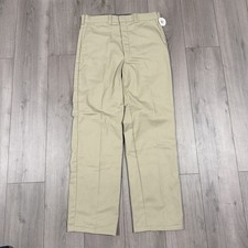 NWT Vtg 80s Workwear Chino Pants 80s Fleece Lined Fatigue 36x34 USA Made Khaki