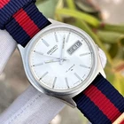 Vintage Seiko Automatic Crisp White Sunburst Dial Japan Made Men Watch 7009-8028
