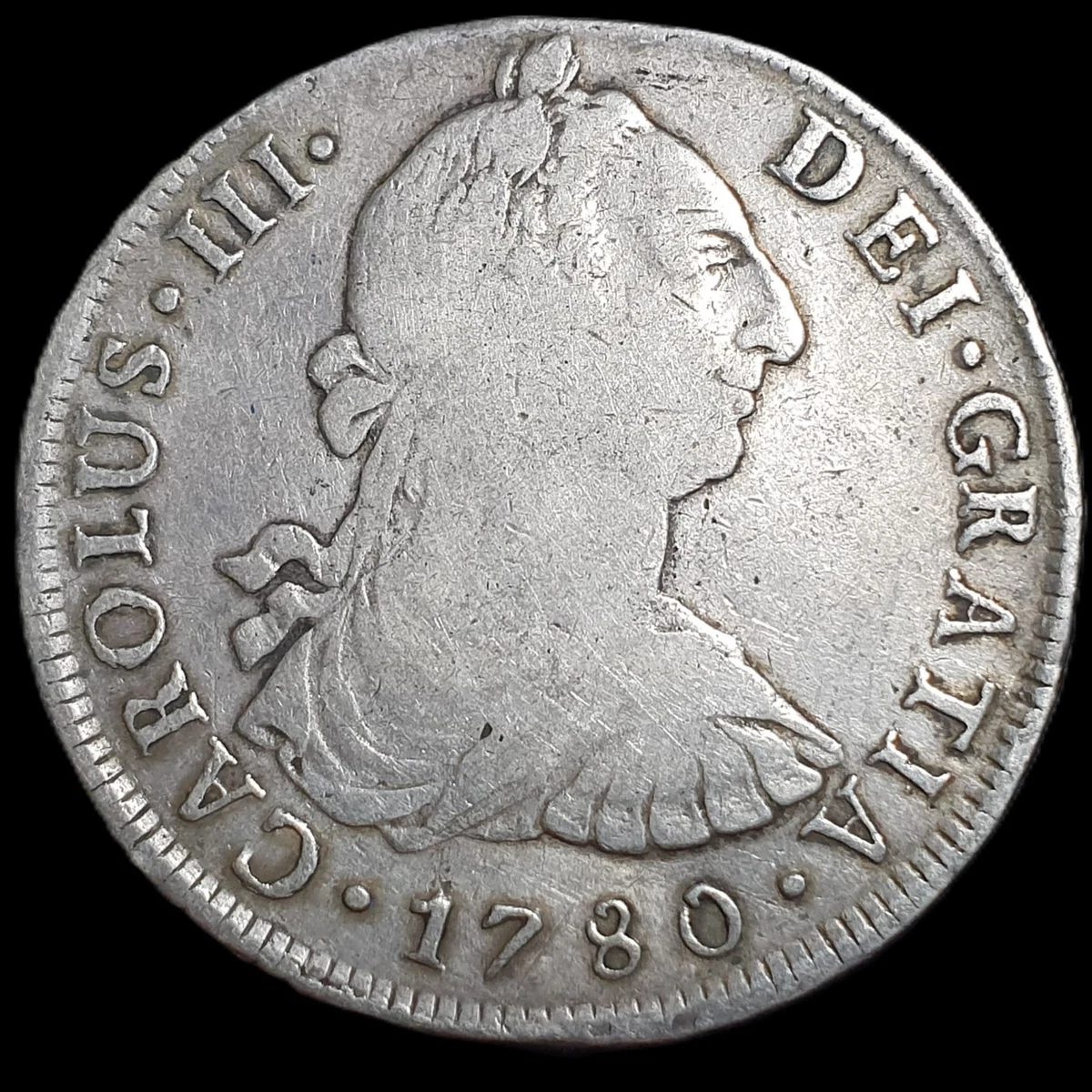 8 Reales Silver 1780 Year Colonial Mexico Coins (Pre - 1821) for