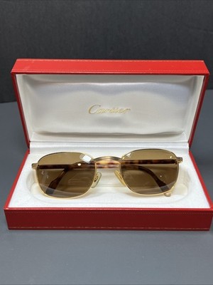 Rare Vintage Cartier Tortoise  Gold Framed Sunglasses 54-21 140 See All Photos