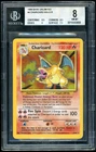 1999 Pokemon Charizard HOLO R Base Unlimited BGS 8