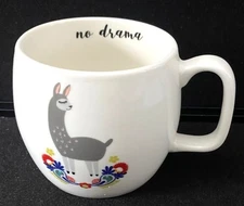 Llama-Themed Porcelain Coffee Mug By Opalhouse 12 Oz With "No Drama" Quote