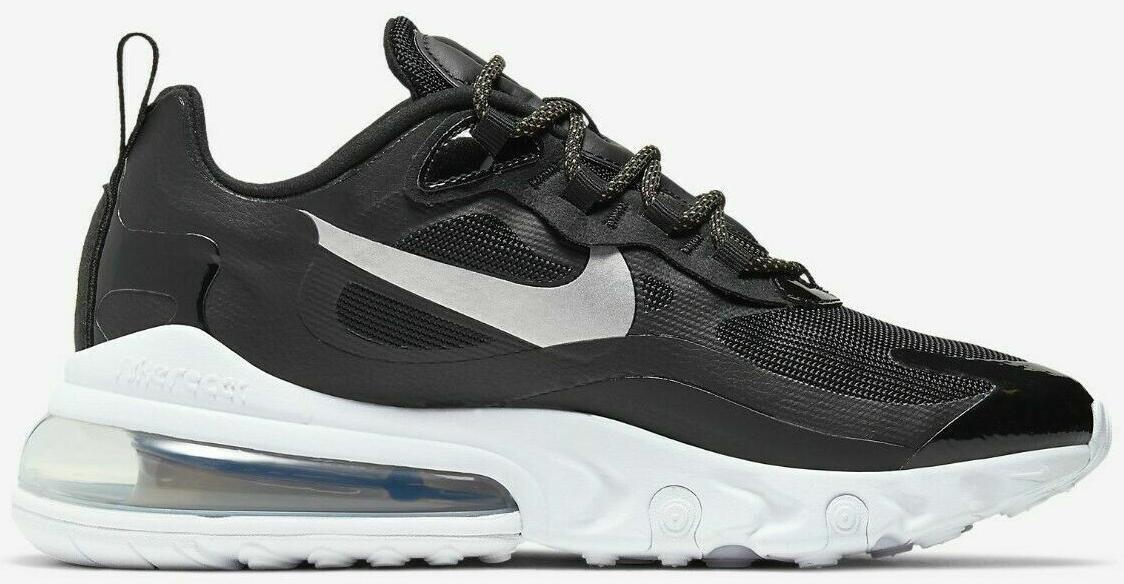 air max 270 react white black metallic silver