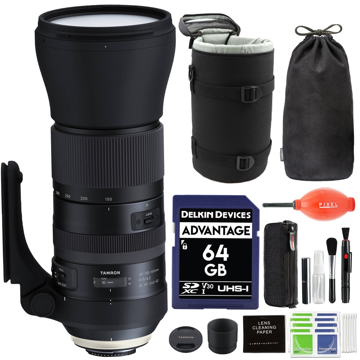 Tamron SP 150-600mm f/5-6.3 Di VC USD G2 Lens for Nikon Bundle w