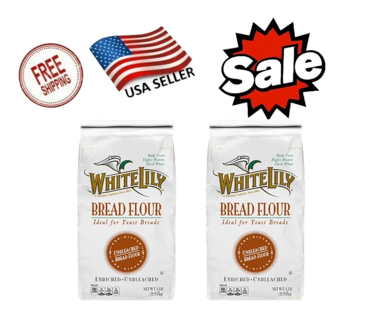 White Lily Enriched Unbleached Bread Flour, 5 lb - Palatize Pack of 2 | eBay
