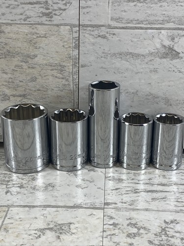 ACDelco sockets lot of 5 (26mm, 22mm, 18mm 17mm, Shallow & 18mm In Deep Wall)