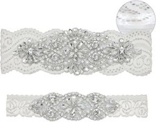 Gargala Wedding Garters for Bride with Non-Slip Silicone Lace Bridal Garter Set