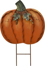 Pumpkin Garden Stake Metal Yard Sign Fall Decor, Decorative D cor Outdoor for Au