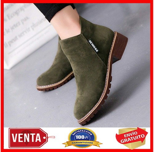 Botas cortas para mujer, botas cortas a la moda para mujer, zapatos de  cuero | eBay