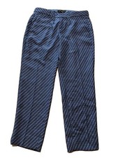 Banana Republic Avery Ankle Pants Women s Petite Size 2 Blue White Design