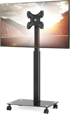 Adjustable Rolling TV Stand for 19-43'' Screens, Portable & Swivel, Max 77lbs