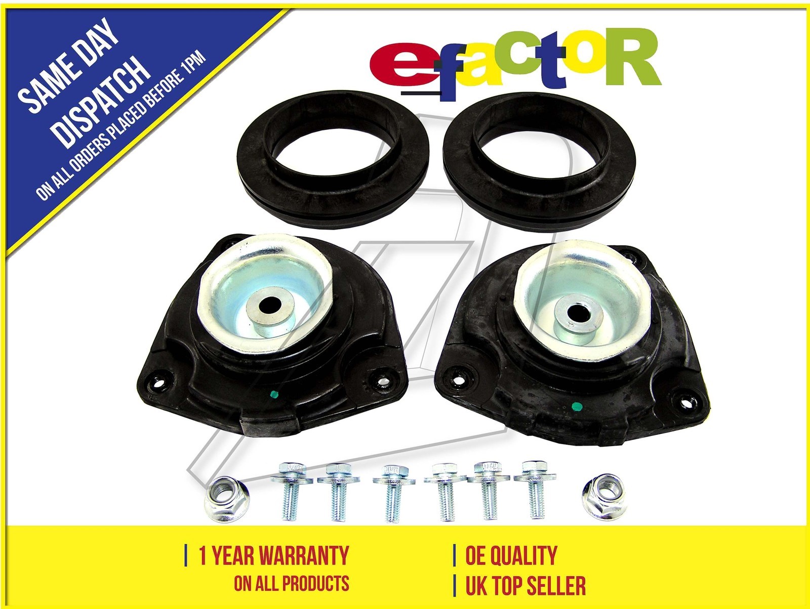 NEW FRONT LEFT AND RIGHT SUSPENSION STRUT MOUNTS, BEARINGS KIT 54321