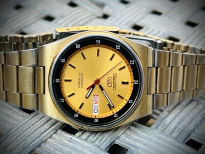 Mens Watch Seiko 5 Automatic New Model 21J All Gold, 7S26 0530