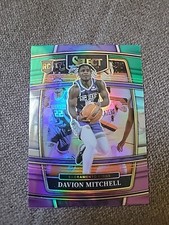 2021-22 Panini Select Davion Mitchell RC #23 Green White Purple Prizm