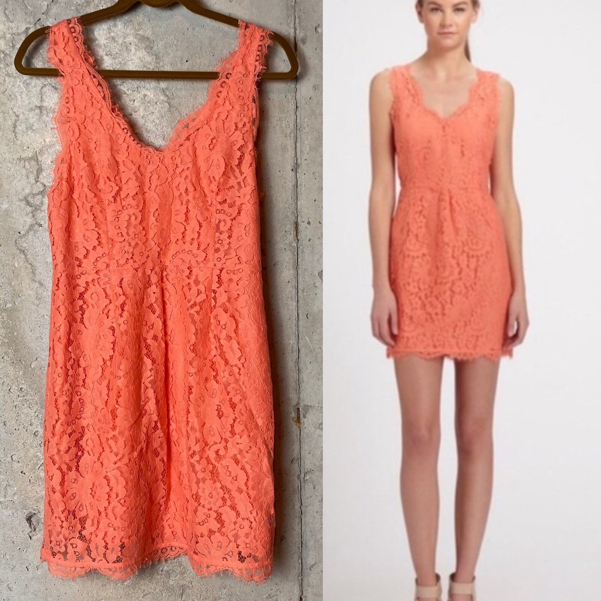 Joie coral orange lace overlay sleeveless mini dress small | eBay Joie coral orange lace overlay sleeveless mini dress small | eBay