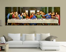 QUADRI MODERNI TELA 150X50 ARREDO ARTE L'ULTIMA CENA LEONARDO DA VINCI CASA
