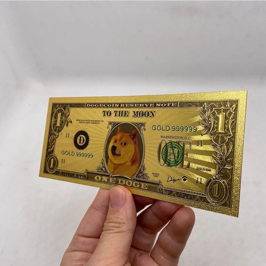 Dogecoin Gold Foil Commemorative Note Digital DOGE - Virtual CryptoCurrency  New | eBay