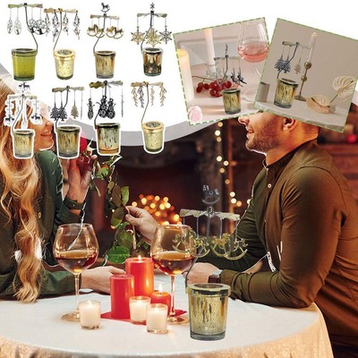 Candle Spinner Tea Light Candlestick Rotary Candle Home Decor Holder XMAS P4T8