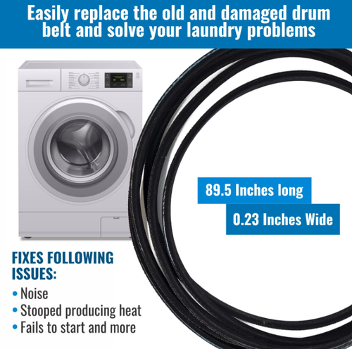 Dryer Drive Belt for GE GTD42EASJ2WW GTDP490ED7WS DPSR610GG6WT DBVH520EJ3WW NEW - Picture 7 of 9
