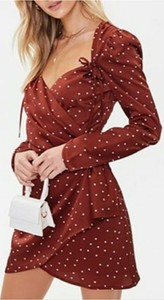 forever 21 polka dot wrap dress
