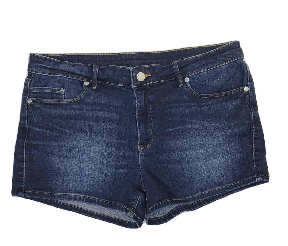 Uniqlo Womens Dark Blue Denim Jean Shorts Waist 28 in 2354
