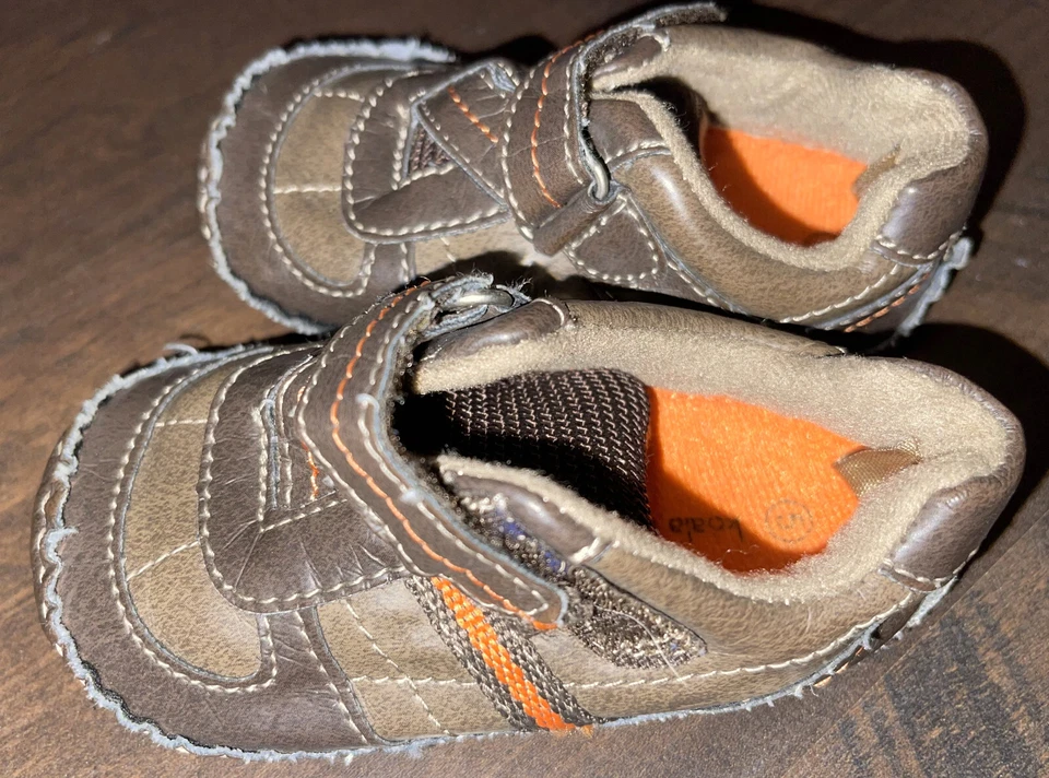 Koala Kids Baby Boys Crib Shoes, First Walking Shoes, Toddler Size 5 Brown - Image 3 of 4