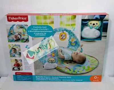 FISHER-PRICE Fisher Price Baby Play Mat Activity Gym Butterfly Dreams – Musical Tummy Time...