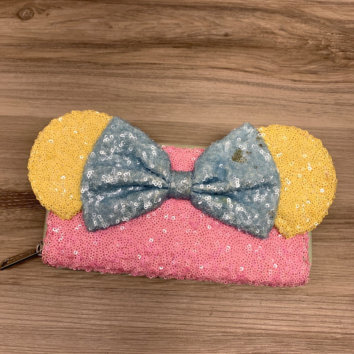 Loungefly Pastel sequin large wallet Loungefly Disney Minnie Pastel Sequin Zip Around Wallet | eBay main image 2