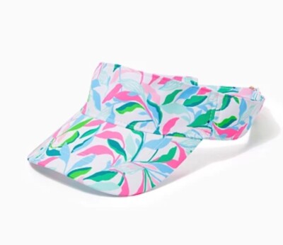 Lilly Pulitzer It\'s A MatchVisor Holding Court Colorful Leaf-Print Sun  NWOT 012288_conchshellpink-sf?$  main image 3
