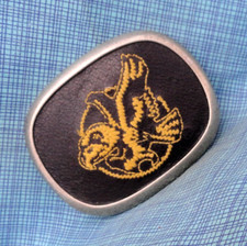 Iowa Hawkeyes Herky The Hawk Belt Buckle NCAA Sports Mascot Vtg Legacy .GMP160