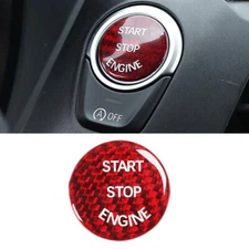For BMW 5 Series 04-10 Red Dry Carbon Fiber One-Click Startup Switch Frame Cover