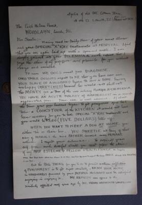 Lincoln Illinois Handwritten Letter Clever Dr Patient Content Neat Item VTG +