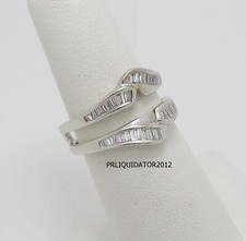 3/4CT Natural Diamond Solitaire Enhancer Guard Wrap Insert Ring 14K White Gold