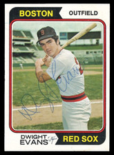 1974 Topps #351 Dwight Evans Vintage Autograph Old Signed NM Boston Red Sox Card