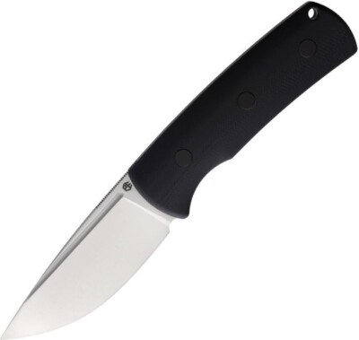 Petrified Fish Beluga Fixed Knife 3.63'' Bohler K110 Steel Blade Black G10 Handle