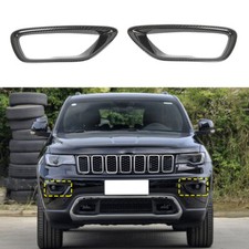 Carbon Fiber Front Fog Light Lamp Trim Cover For Jeep Grand Cherokee Accessories