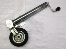 Auto Folding Jockey Wheel With Fixing Bracket 60MM -Telescopic Metal Rim Caravan