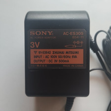 SONY AC-ES305 AC Power Adapter Ac100V to 3Vdc 500 mA for CD MD Tape Players Used