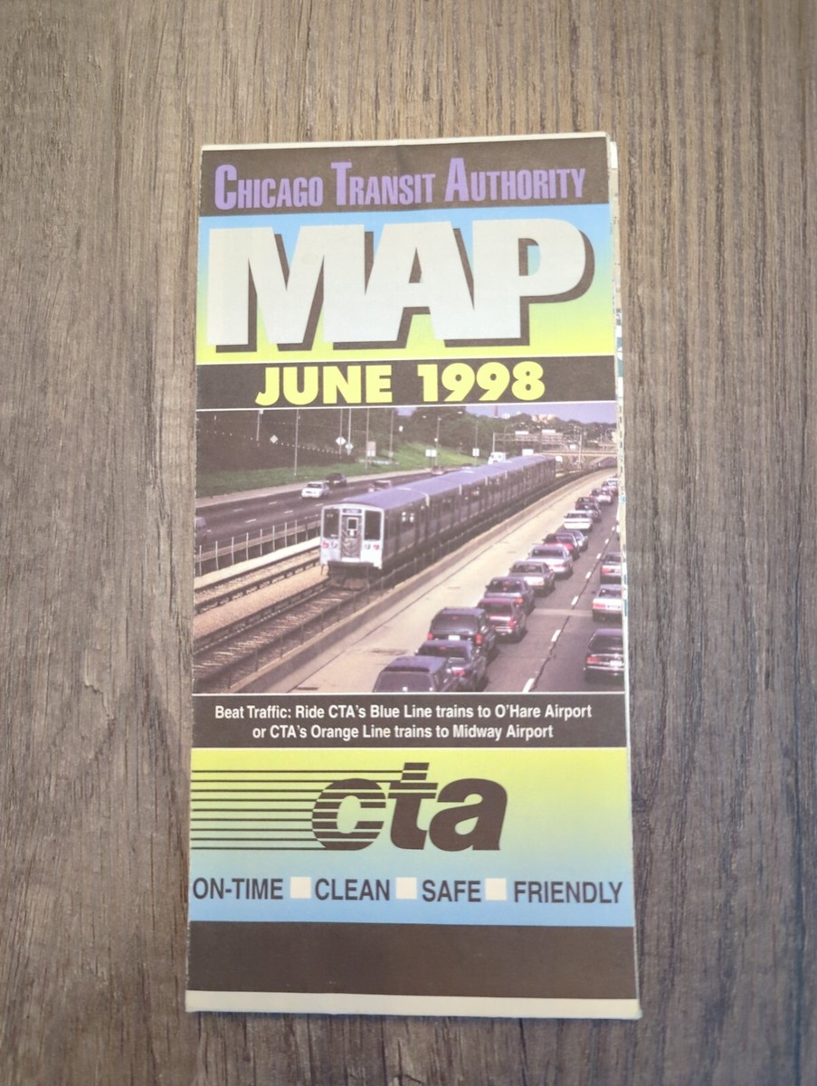 CTA Chicago Transit Authority Route Map June 1998 (R8) (67) | eBay