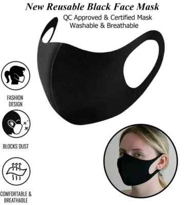 F-MASK 3 x Reusable Face Mask Covering Washable Breathable Hospital Visitor Dust Train