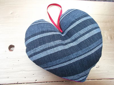 Dekokissen Herz doppelseitig GRAU & PINK Shabby Chic Handarbeit DEKO!