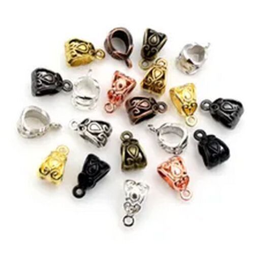 Beads Bails Pendant Jewelry Making DIY Necklace Antique Silver Plated Beads 20pc - 第 1/23 張圖片
