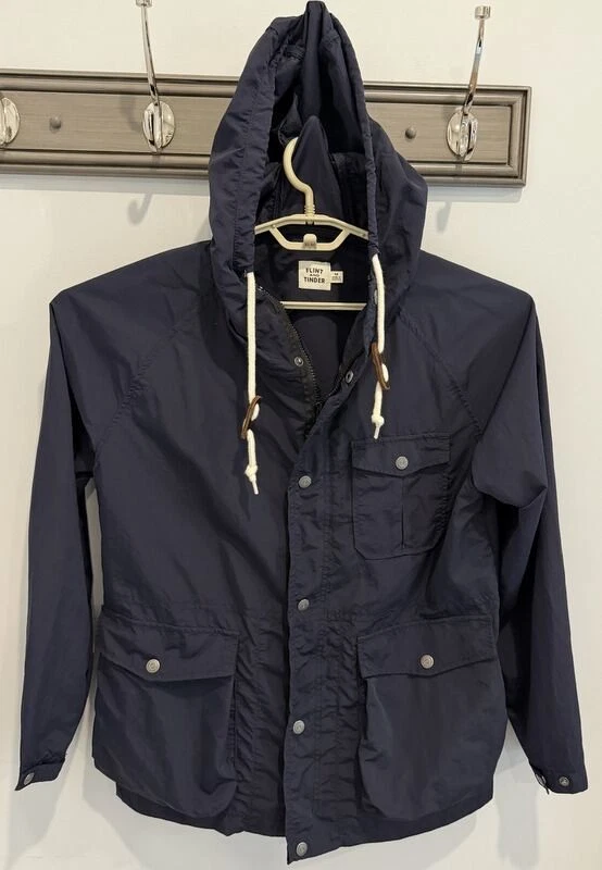 Flint And Tinder Jacket Men Medium Navy Blue Ridge Shell Rain Utility Huckberry